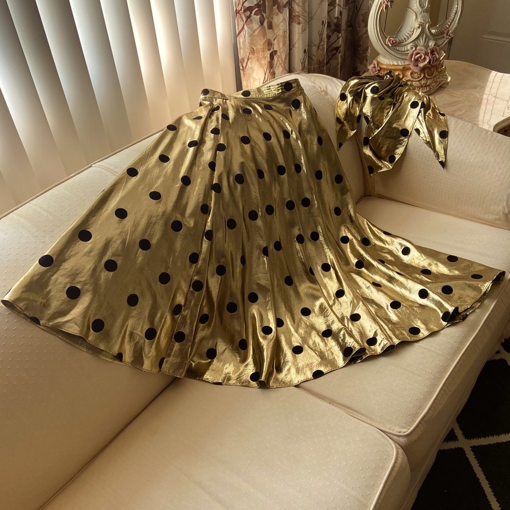 Janet Meffei Vintage Midi Skirt with Scarf
